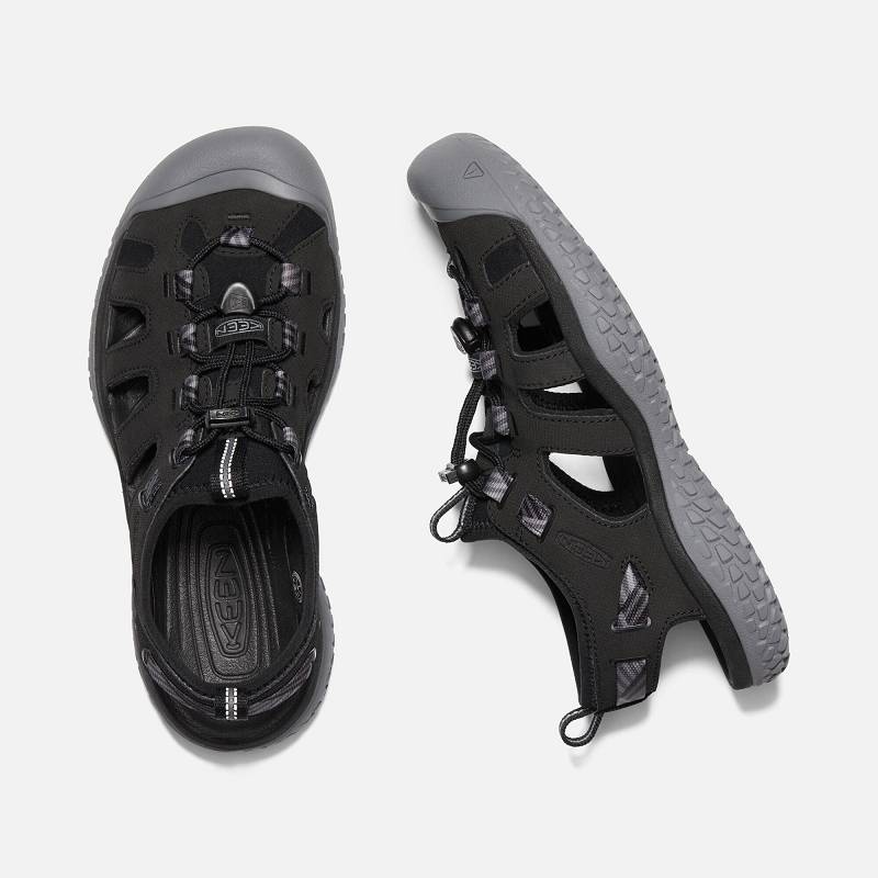 Keen SOLR Trekkingsandalen Damen DE-51482 Black/Steel Grey - Keen Damenschuhe Schwarz